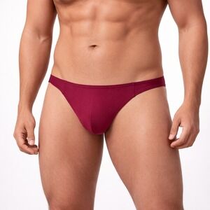 Andrew Christian Large (33-35) Almost Naked No-Show Jock Burgundy Bamboo 93423